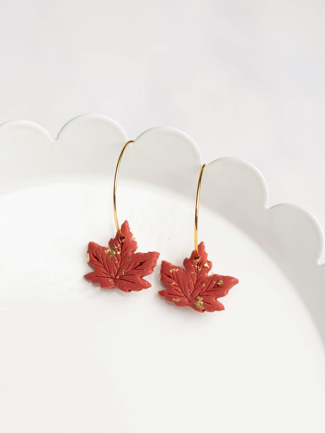 Maple Leaf Hoops in Rust