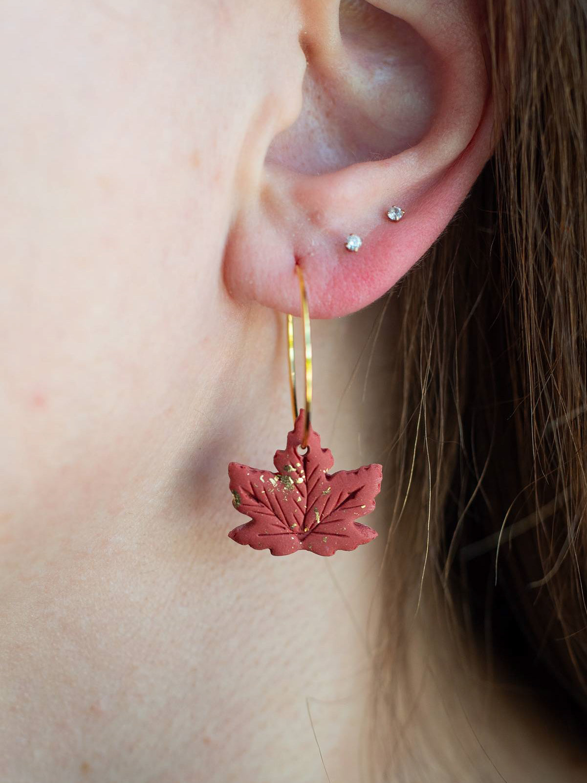 Maple Leaf Hoops in Rust