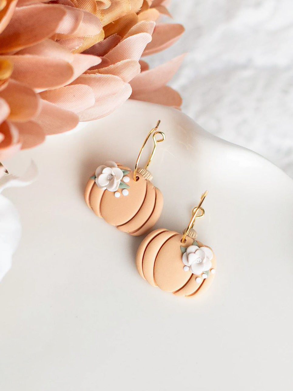 Pumpkin Floral Hoops