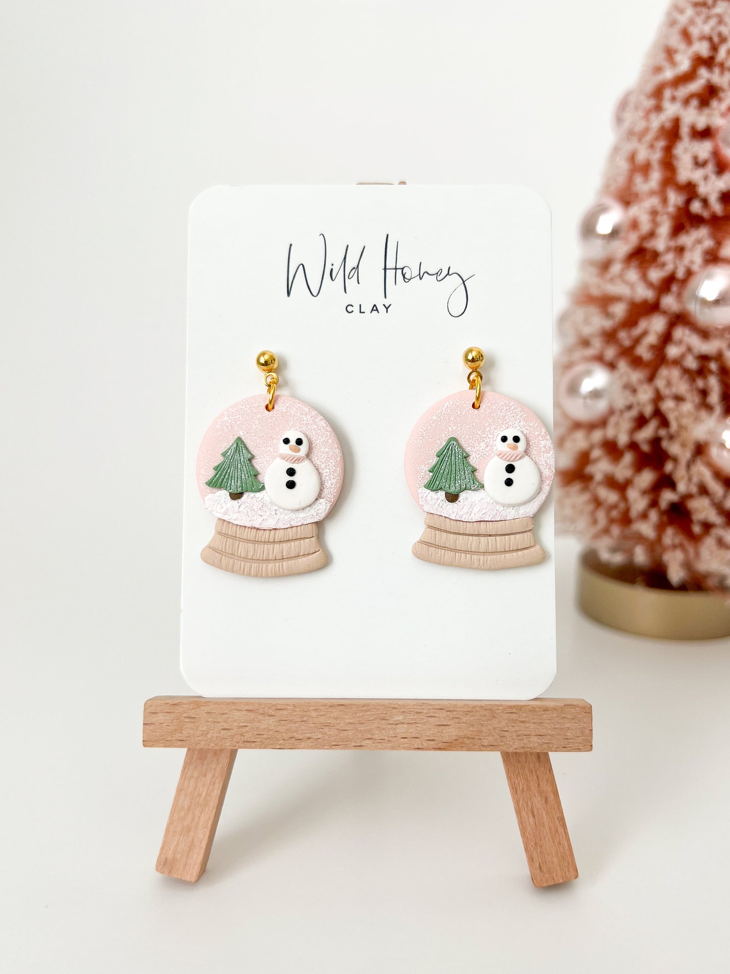 Pink Snow Globe Dangles