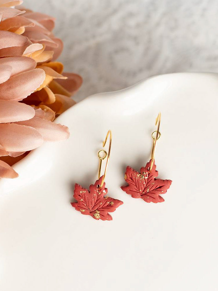 Maple Leaf Hoops in Rust