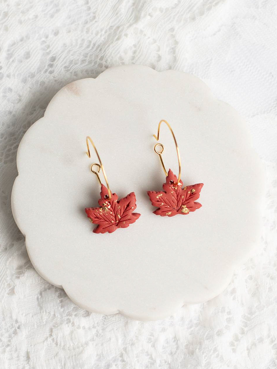 Maple Leaf Hoops in Rust