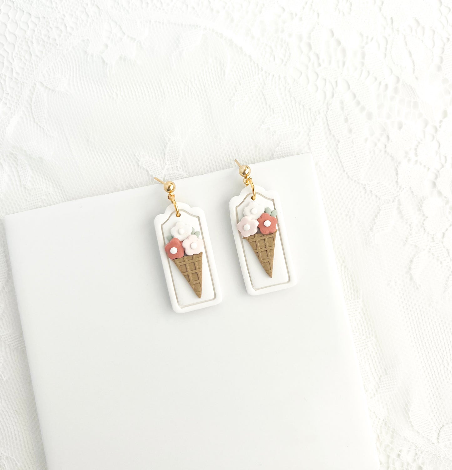 SALE - Spring Floral Ice Cream Cones