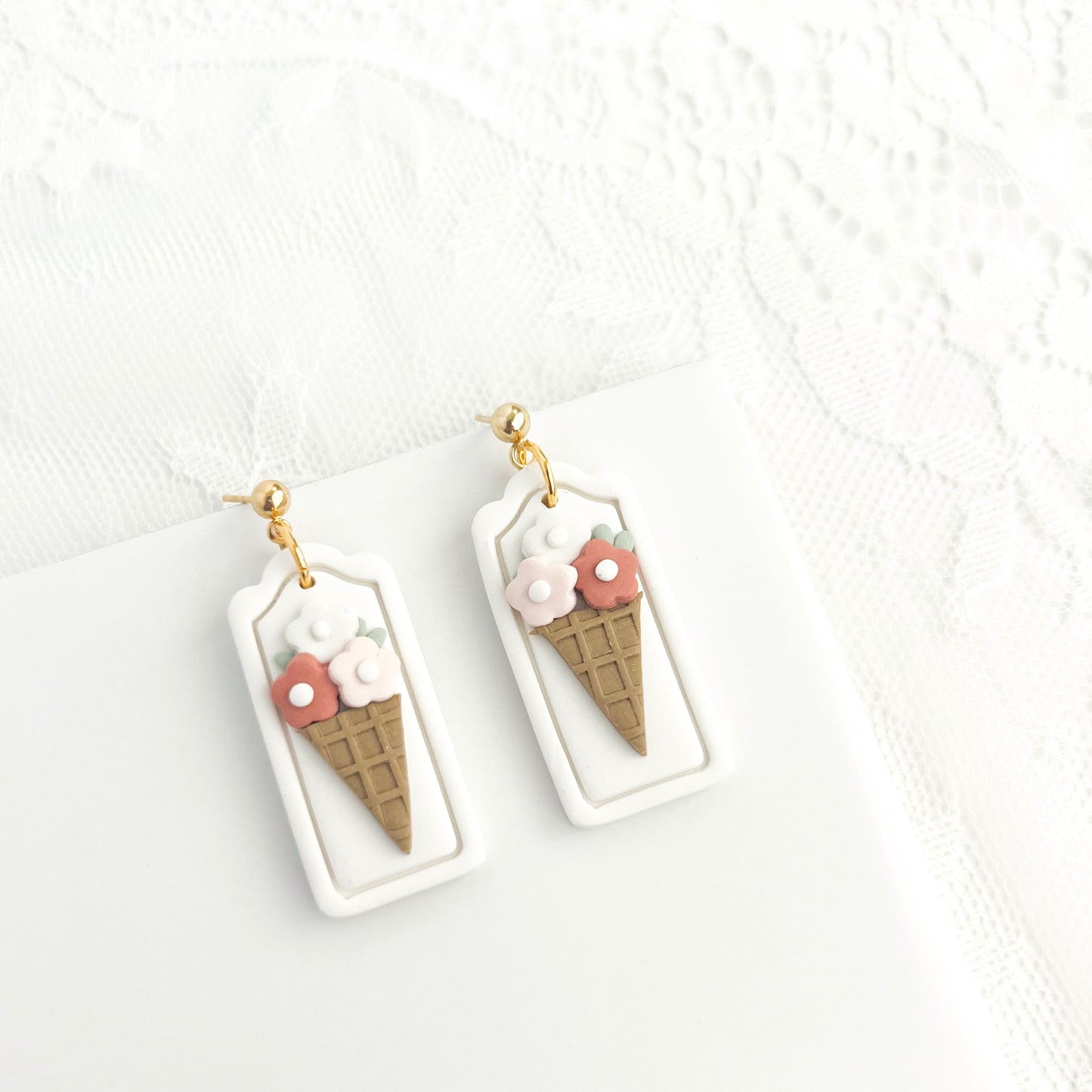 SALE - Spring Floral Ice Cream Cones