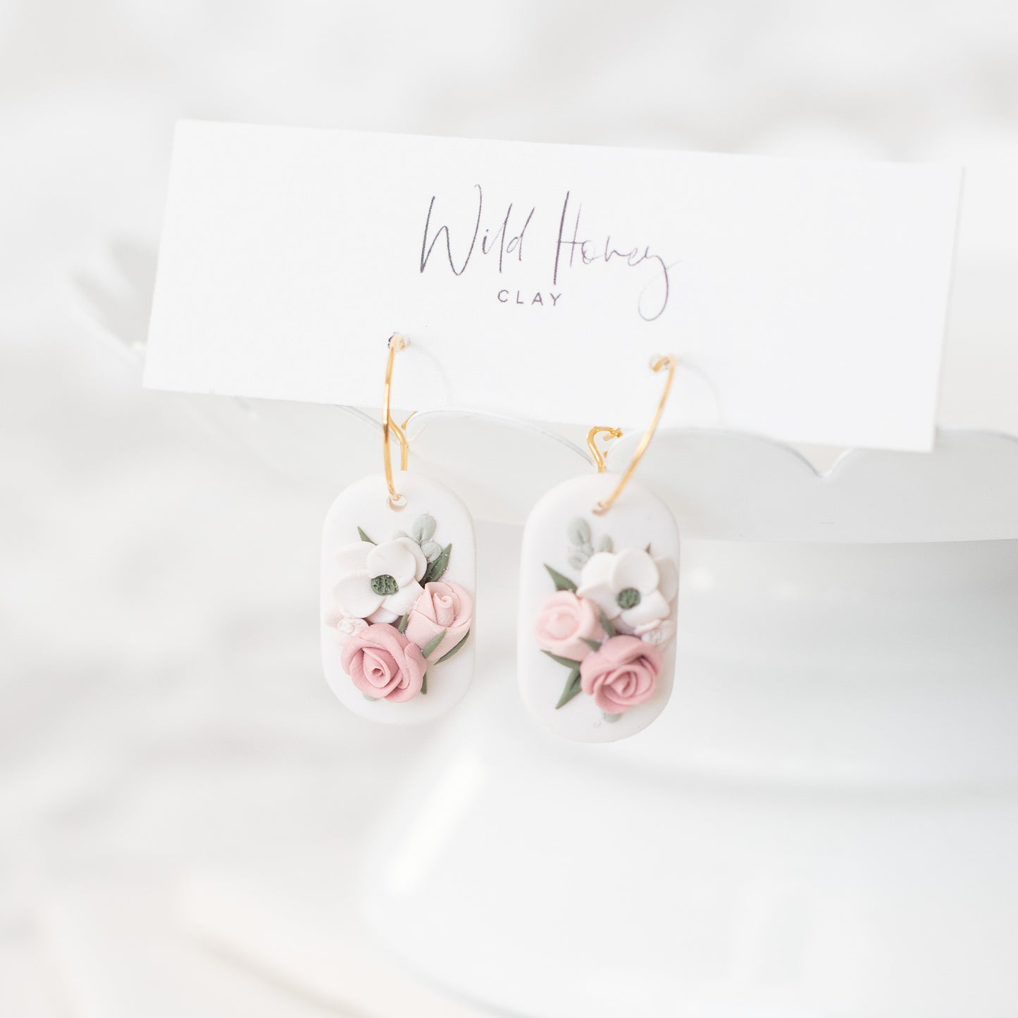 Pink Floral Hoops