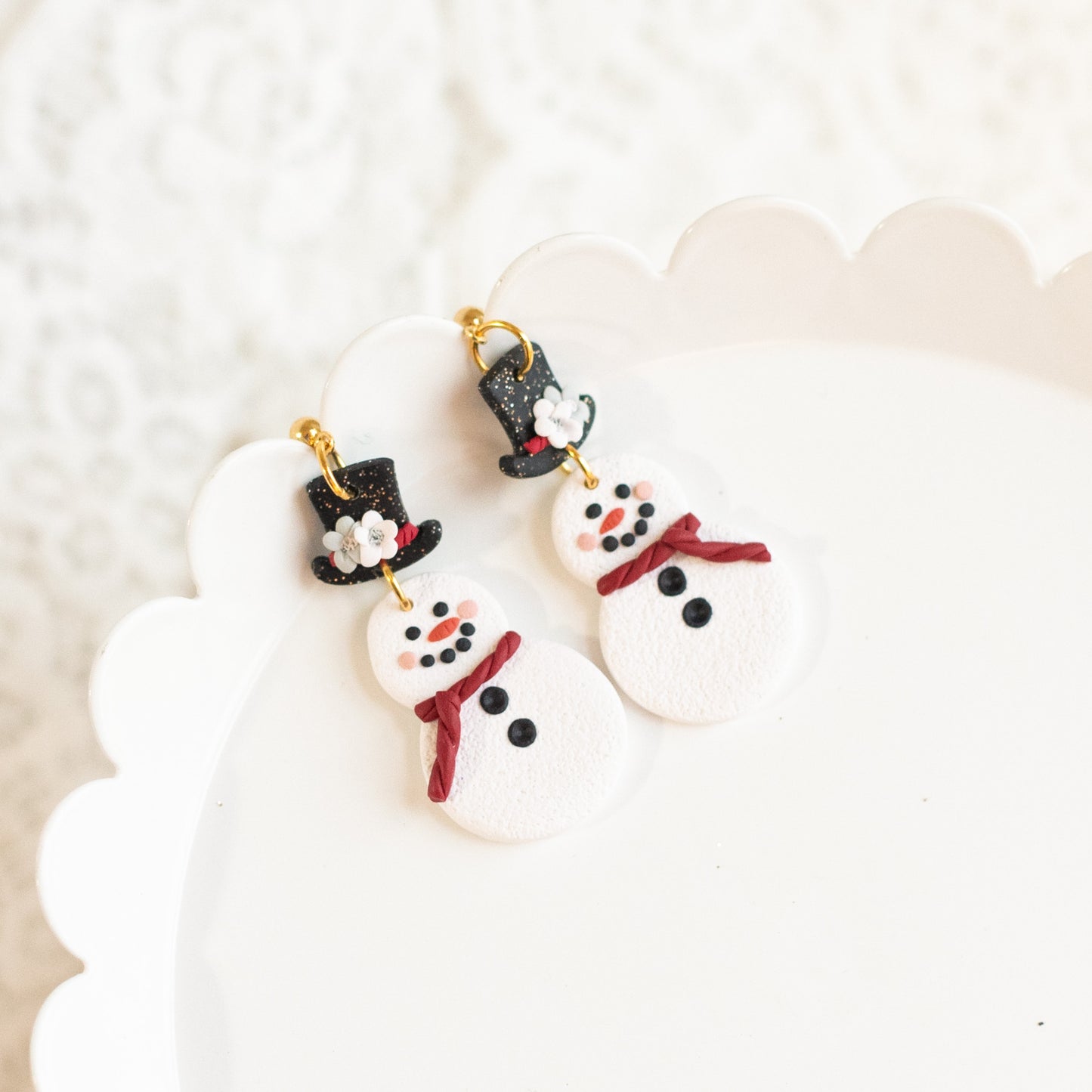 Snowman Floral Dangles