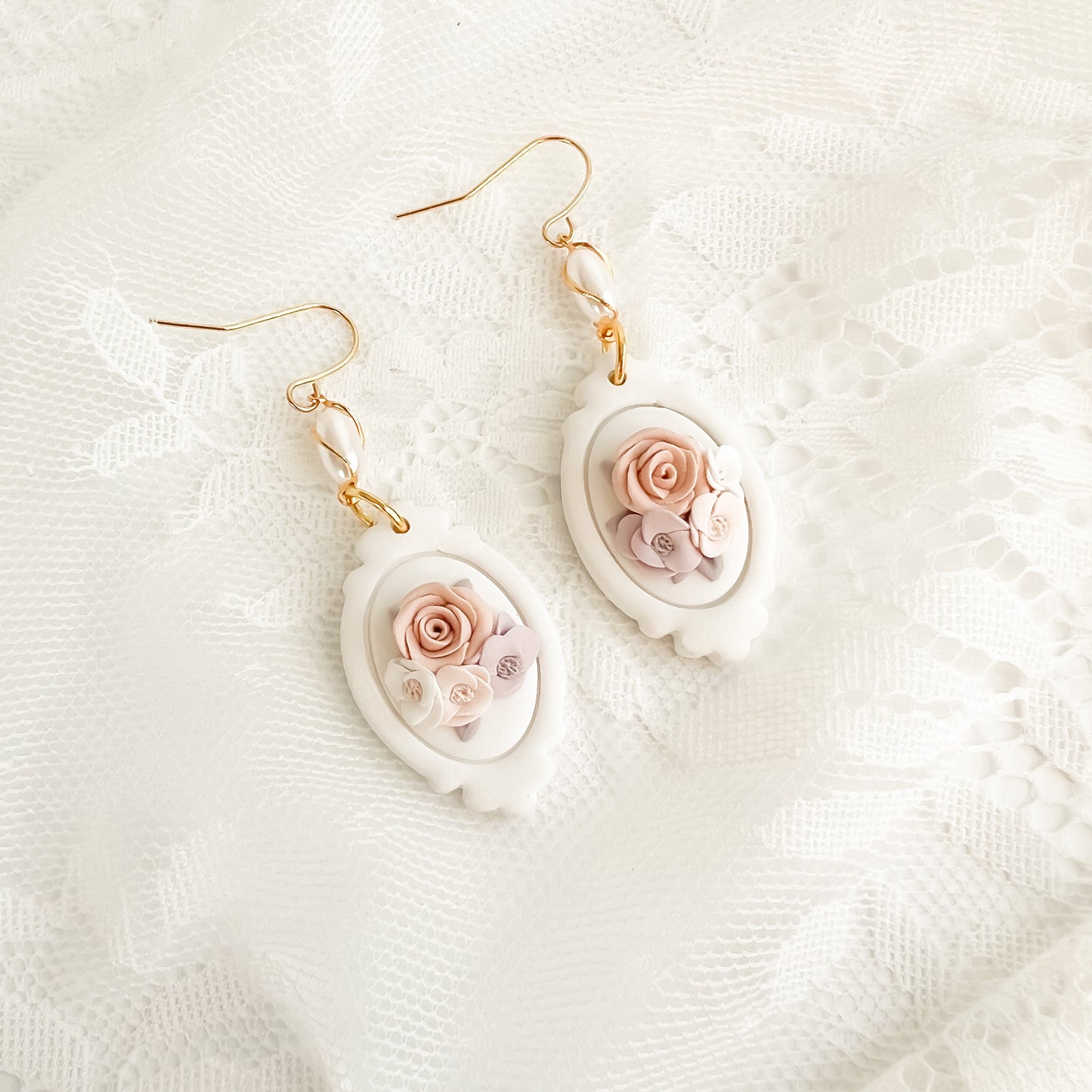 Framed Vintage Florals in White