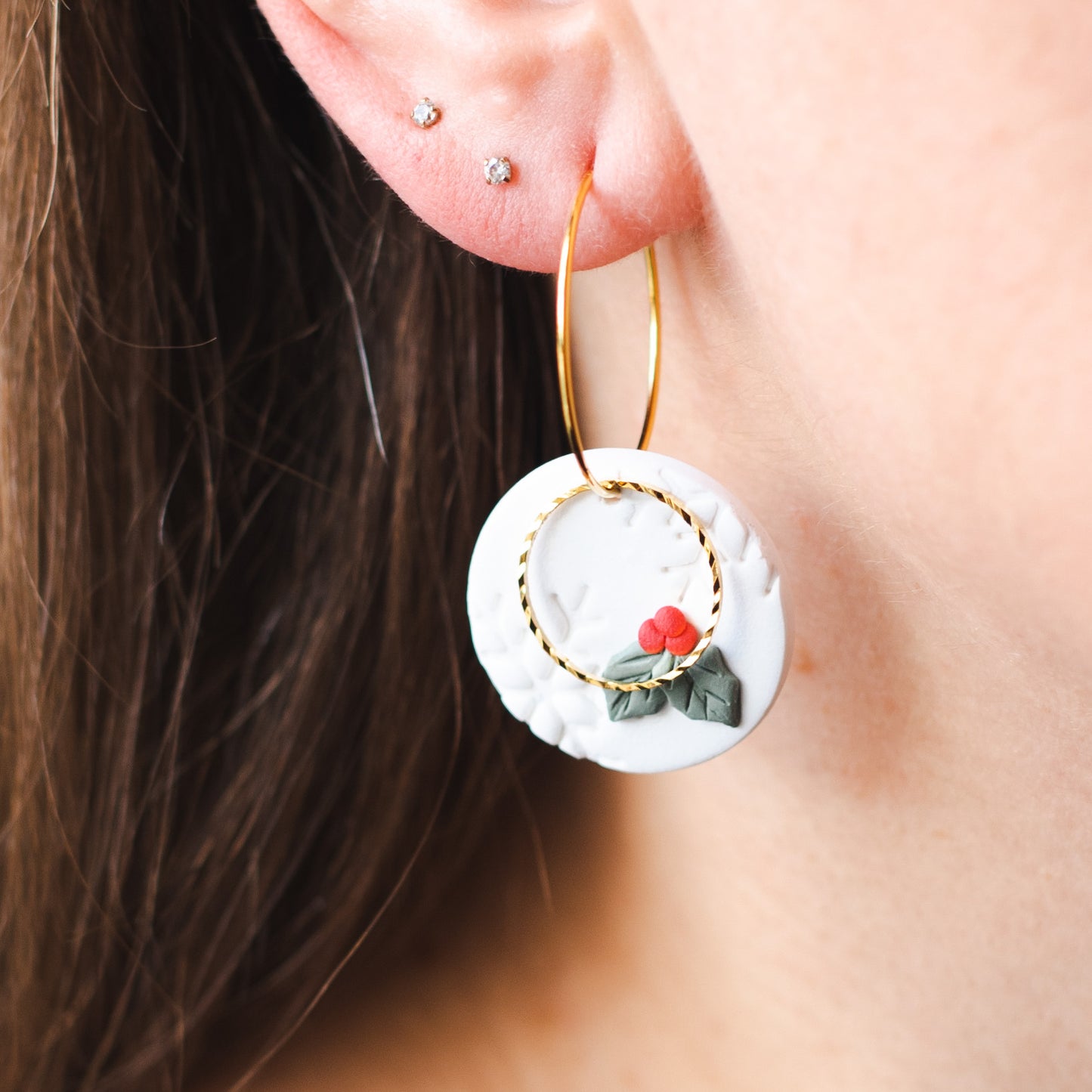 Holly Berry Hoops