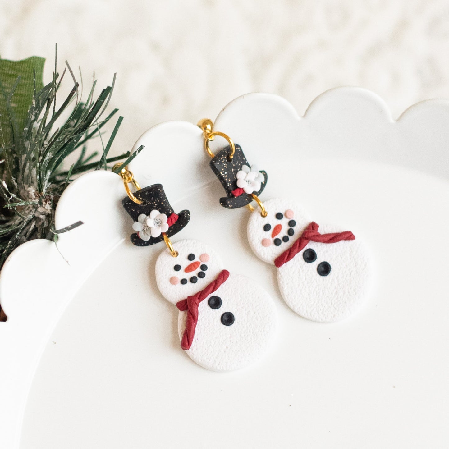 Snowman Floral Dangles