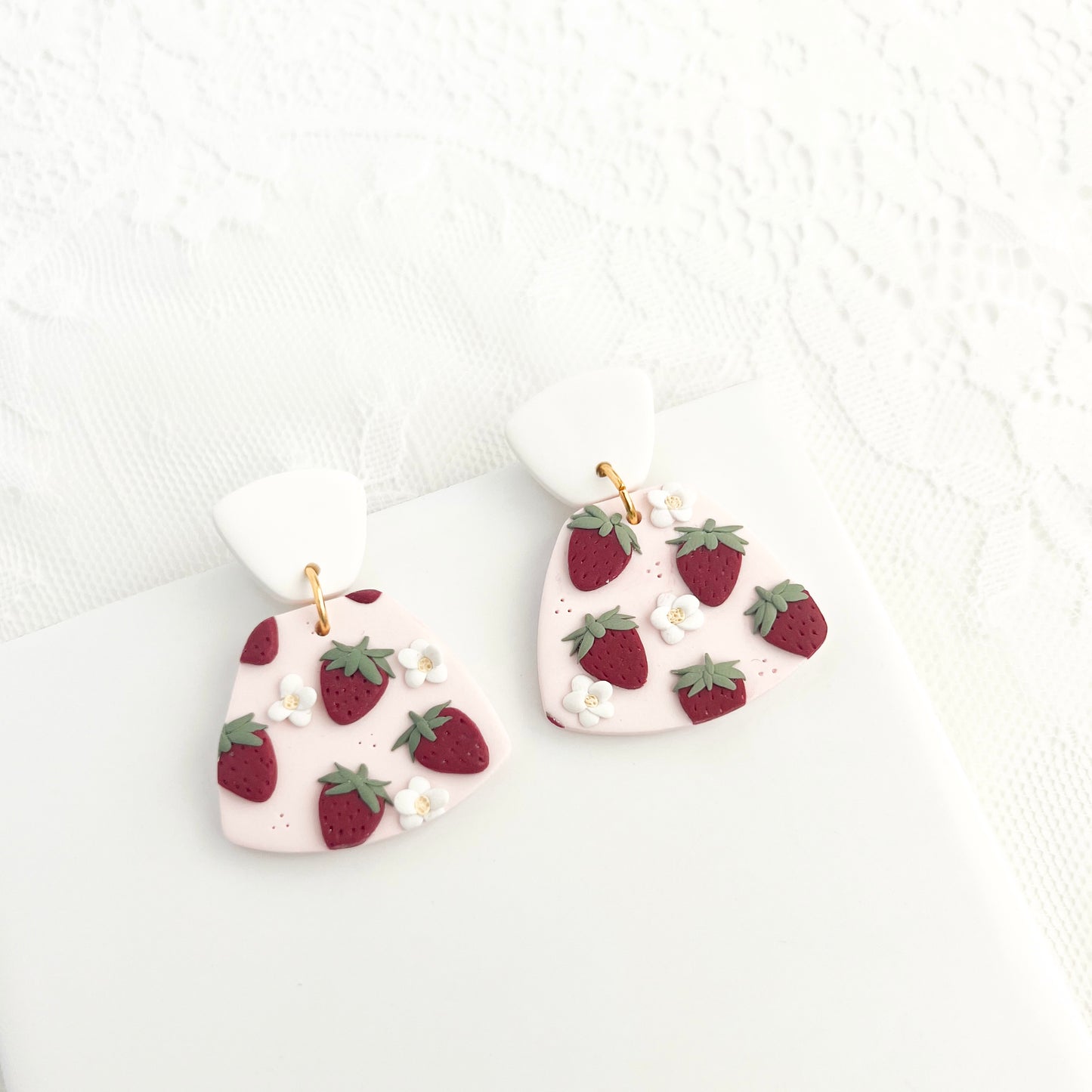 Strawberry Floral Dangles
