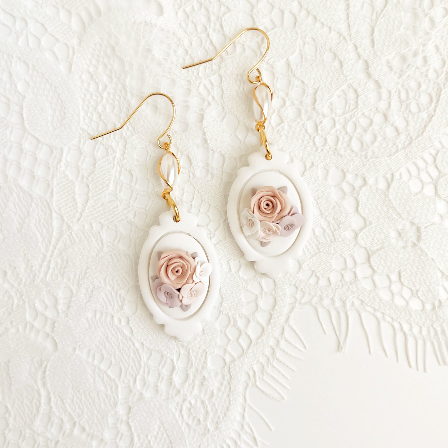 Framed Vintage Florals in White