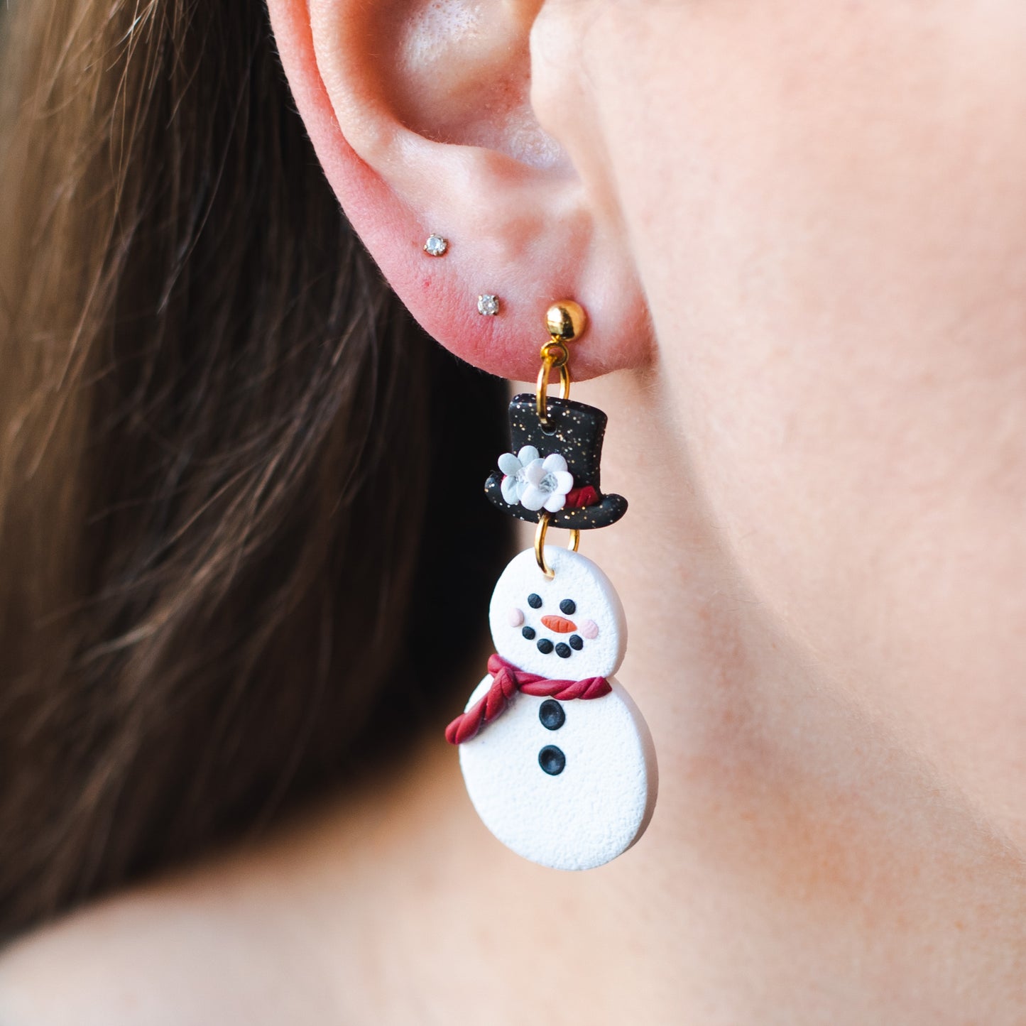 Snowman Floral Dangles