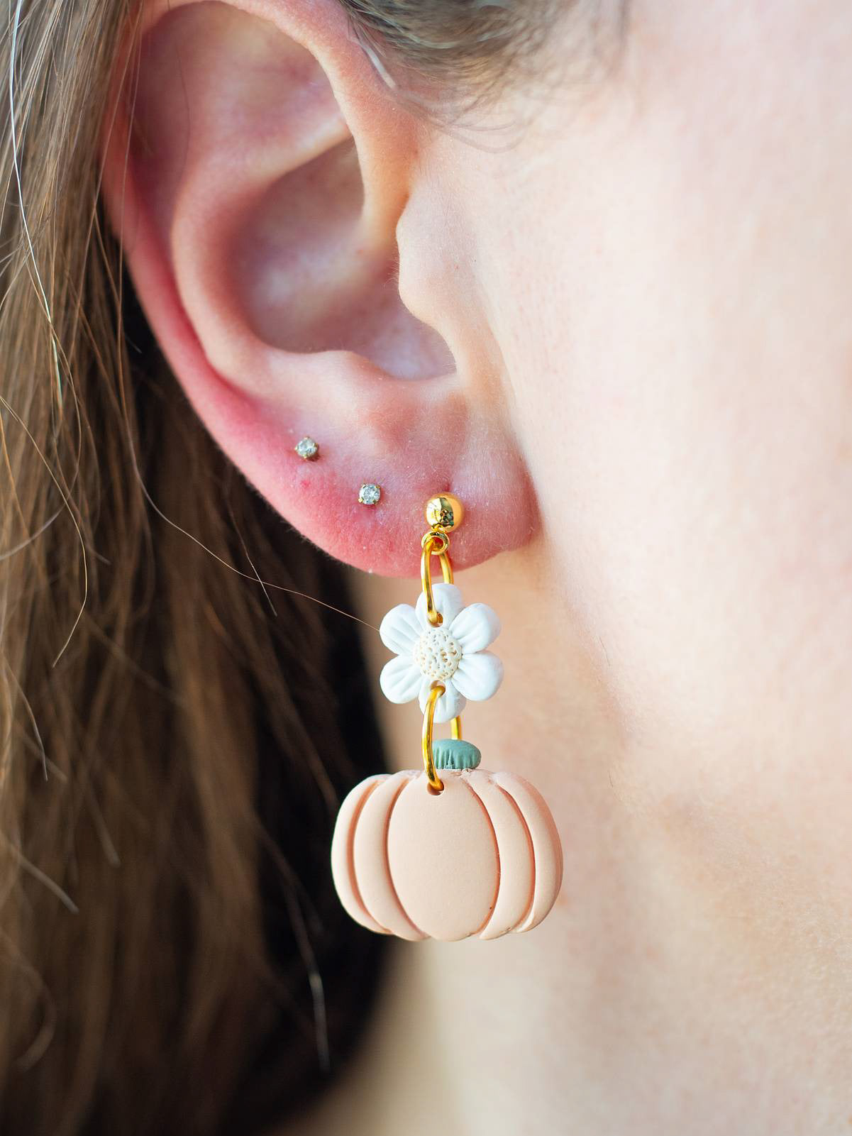 Pumpkin Floral Dangles