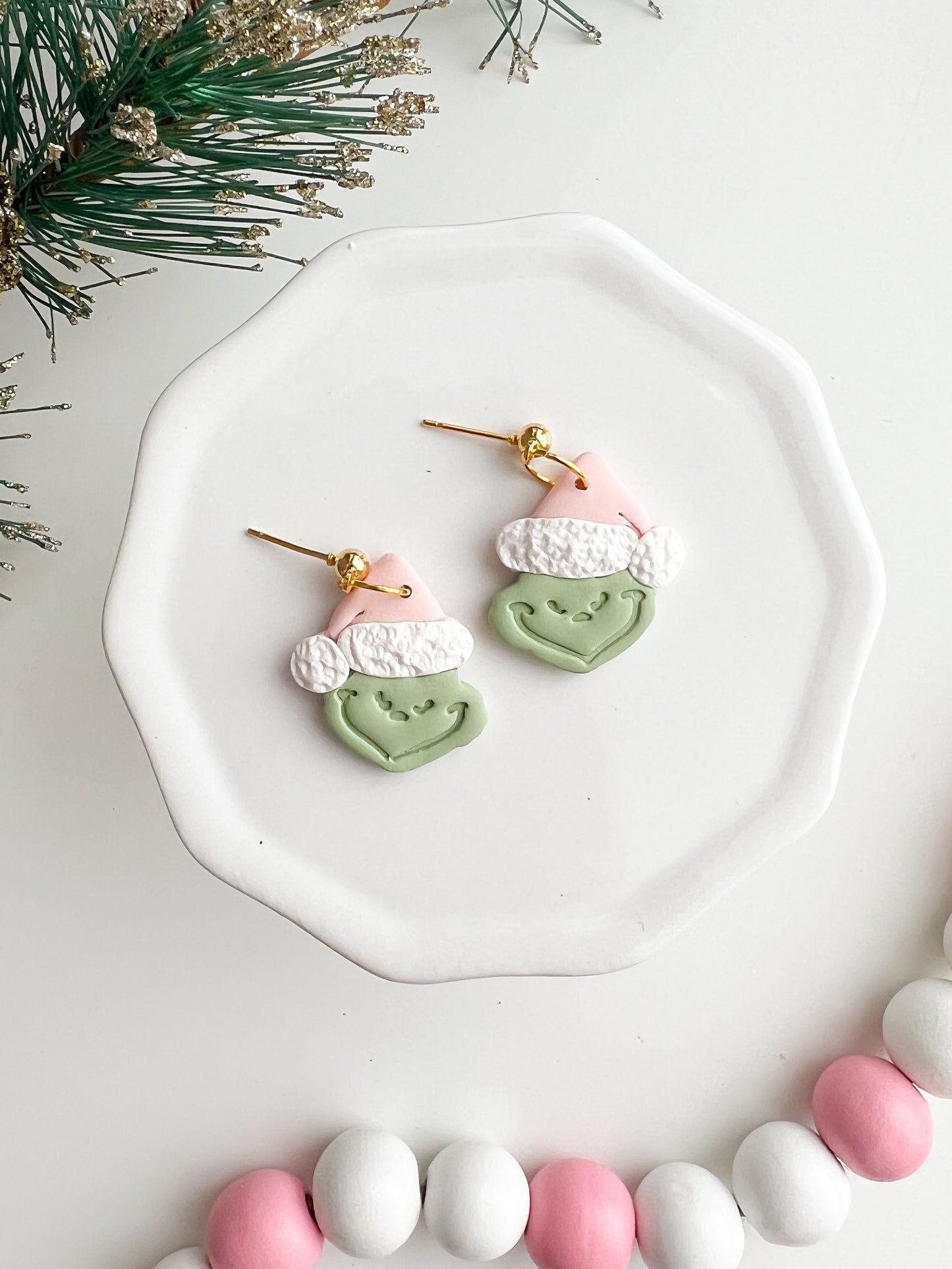 Grinch Dangles in Pink
