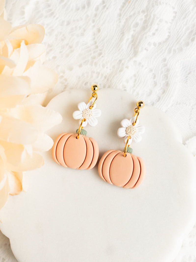 Pumpkin Floral Dangles