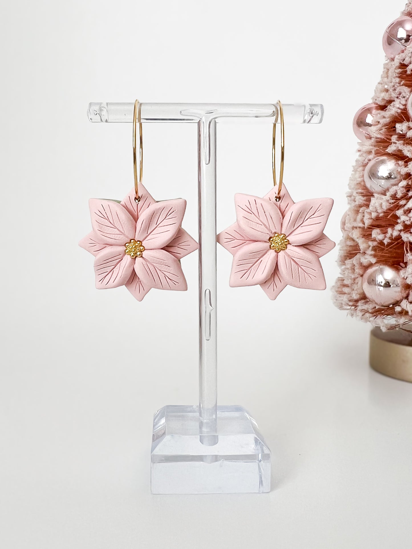 Poinsettia Hoops in Pink