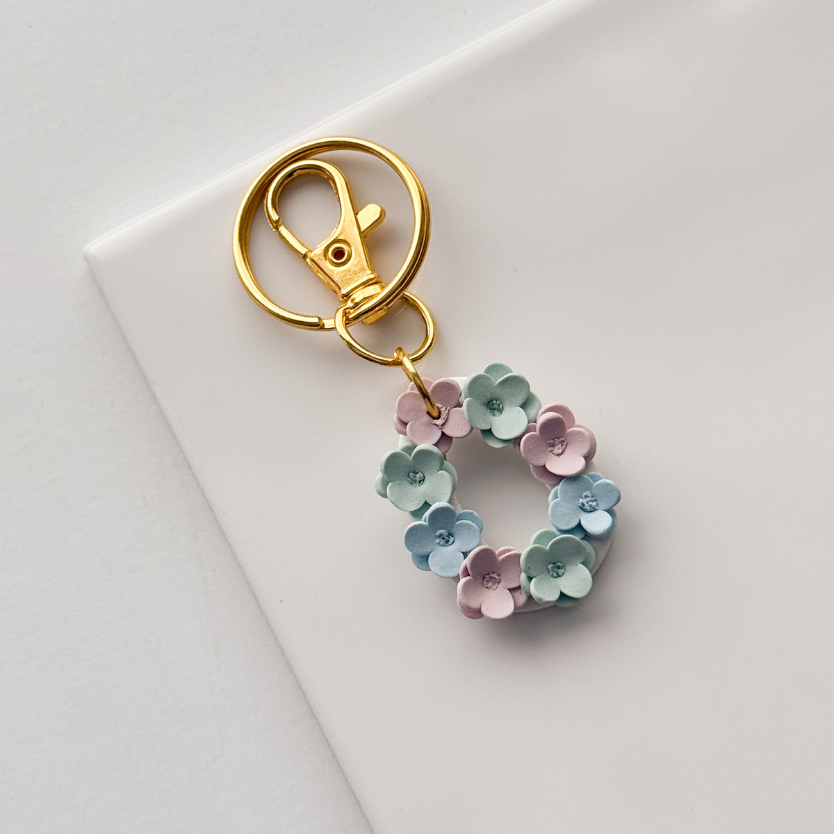Floral Oval Dangle Keychain – WildHoneyClay