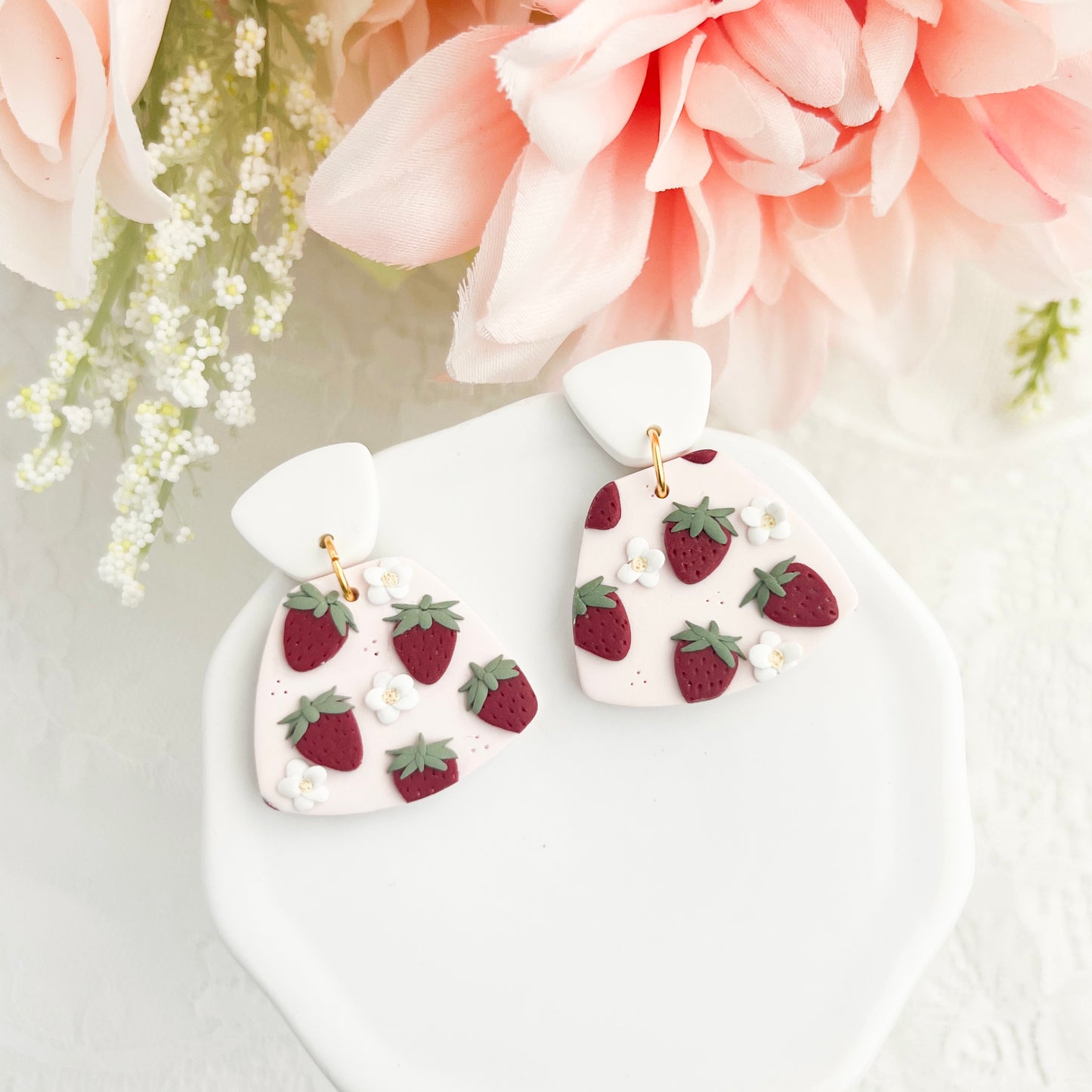 Strawberry Floral Dangles
