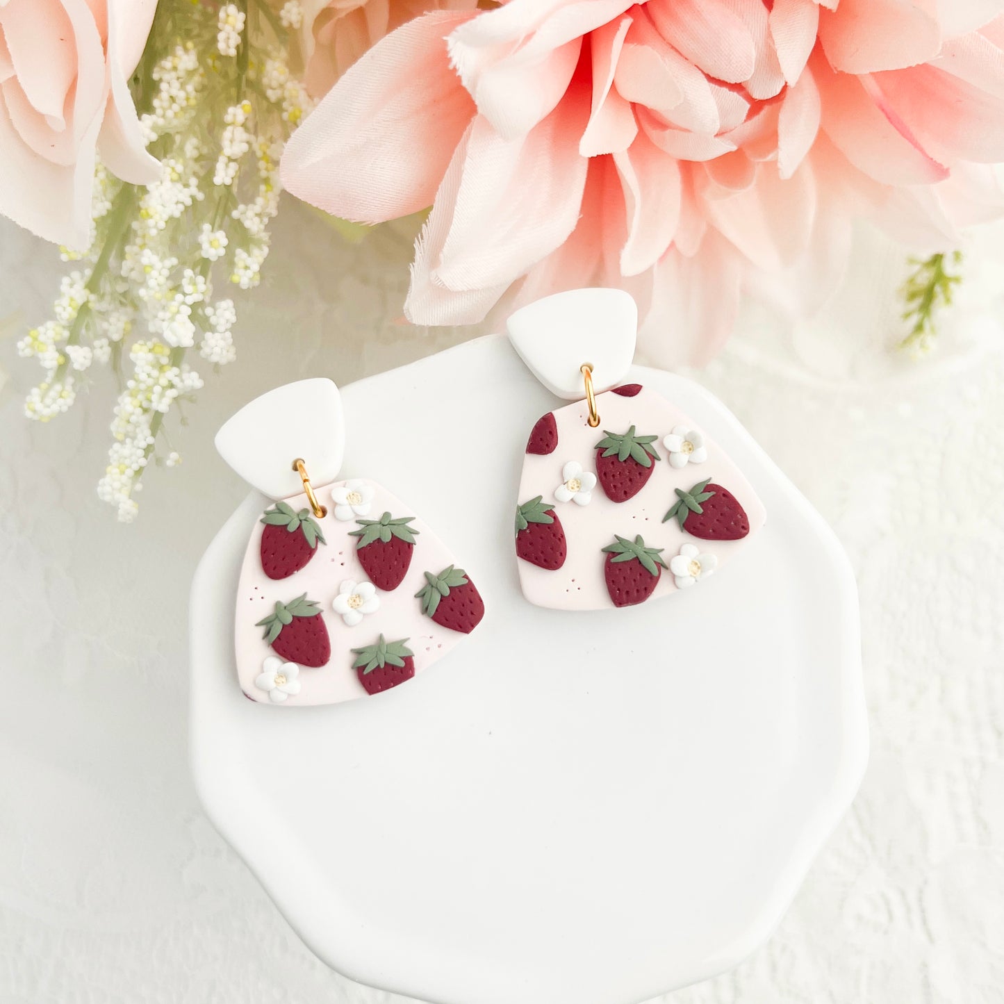 Strawberry Floral Dangles